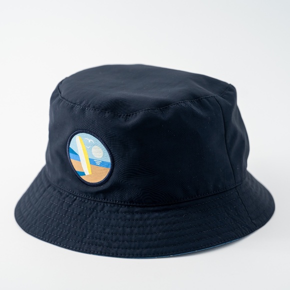Hermes Bucket Hat East Surf Bath Cloth Ecusson Surf Reversible Blue - Picture 1 of 6